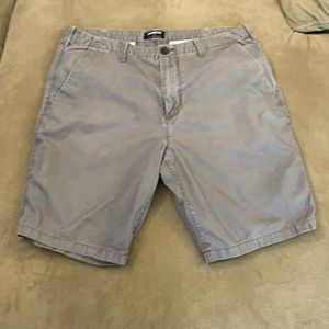 Express men’s flat front shorts 36 waist grey